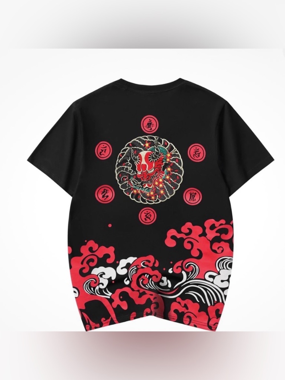 Niepce Red Demon Embroidered Japanese Streetwear TShirt NIEPCE size Large unisex